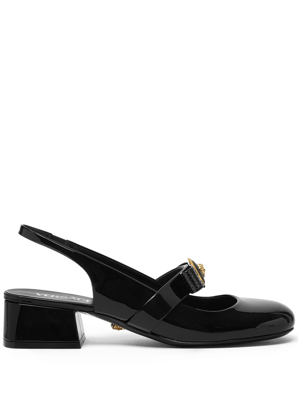 Versace With Heel Black Calf Leather