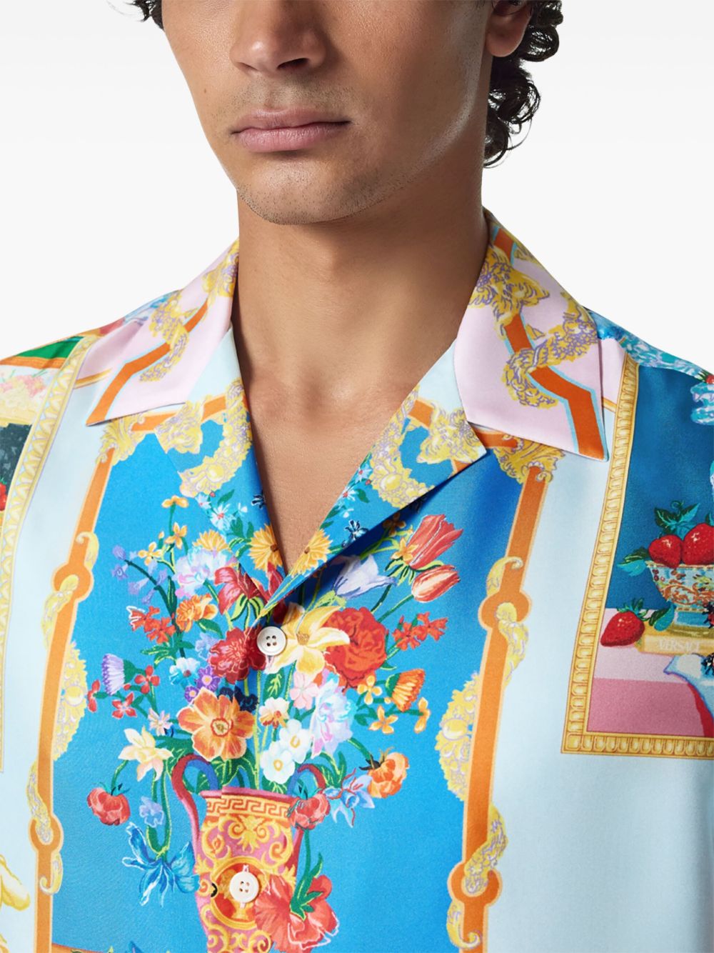 Versace Shirts Clear Blue Silk