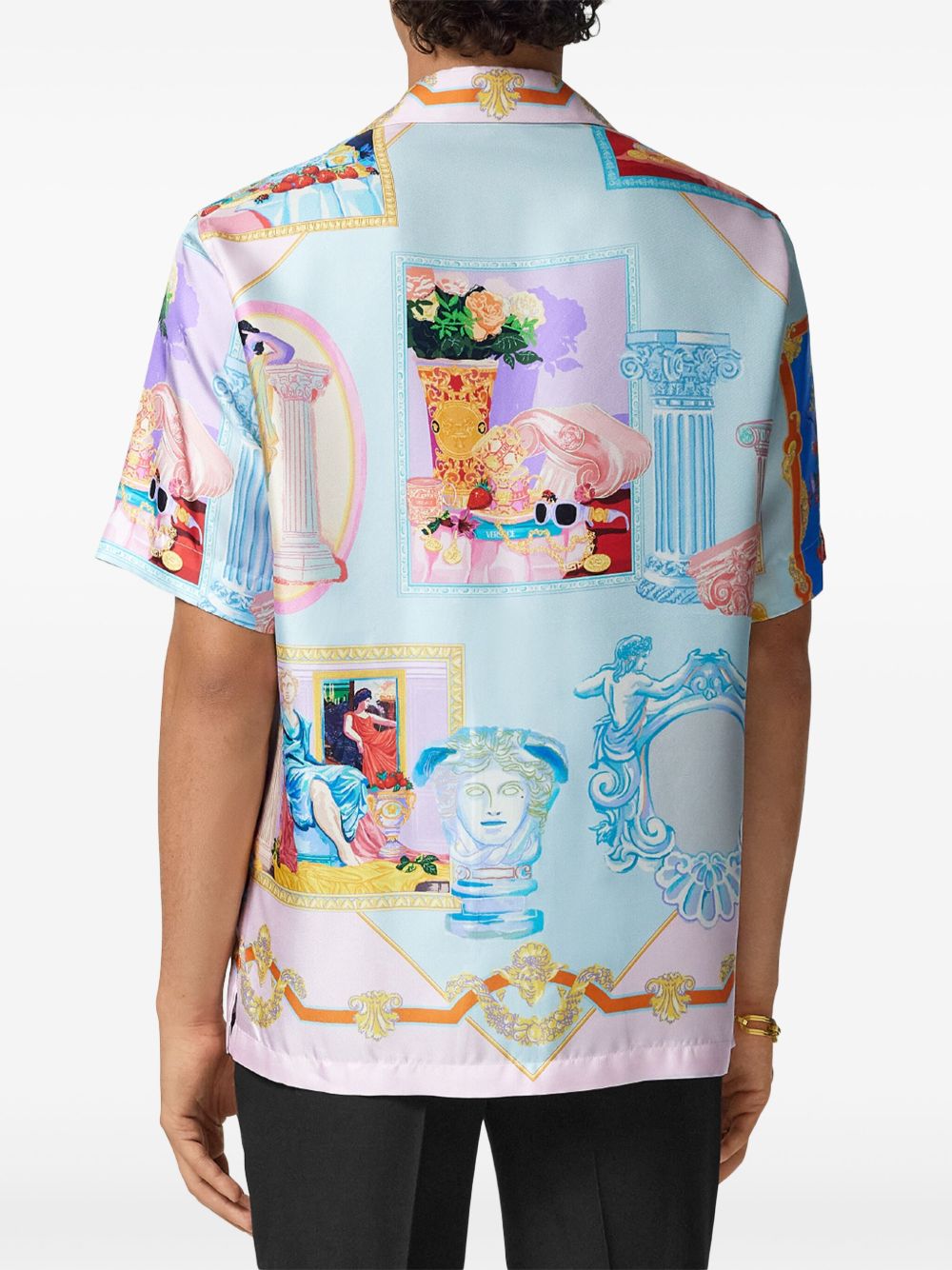 Versace Shirts Clear Blue Silk