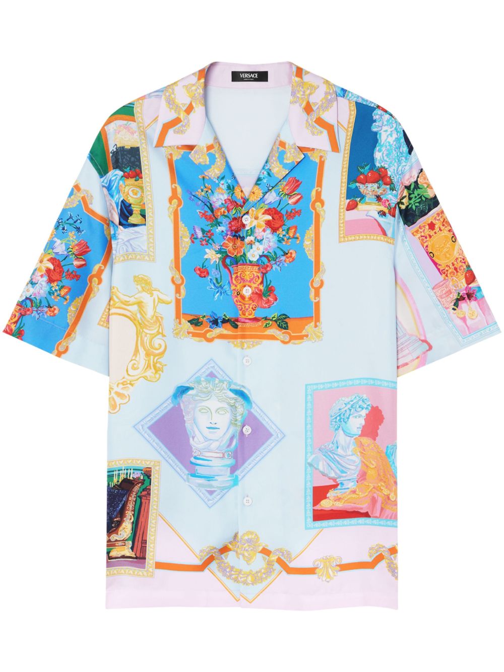 Versace Shirts Clear Blue Silk