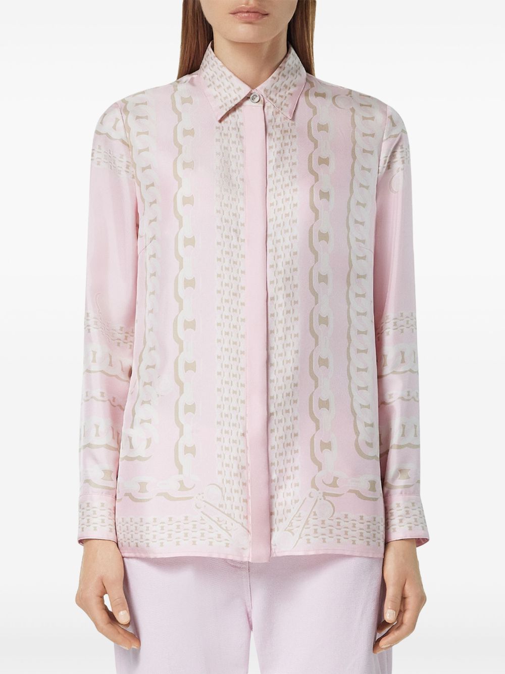 Versace Shirts Pink Mother Of Pearl