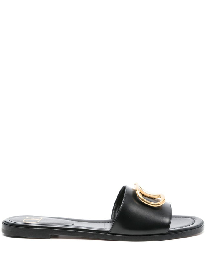 Valentino Garavani Sandals Black Calf Leather