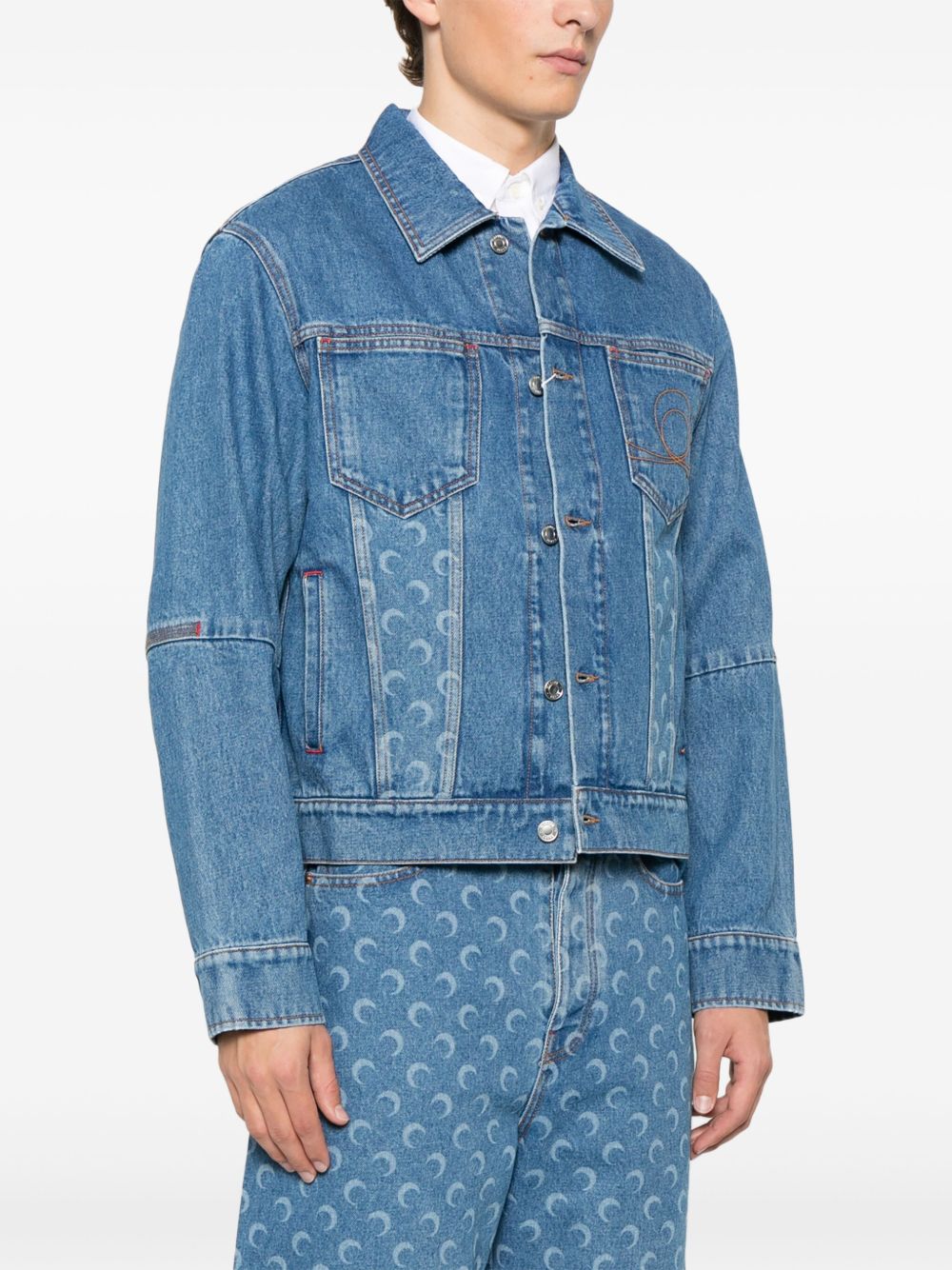 MARINE SERRE Coats Clear Blue Outer: Cotton Lining