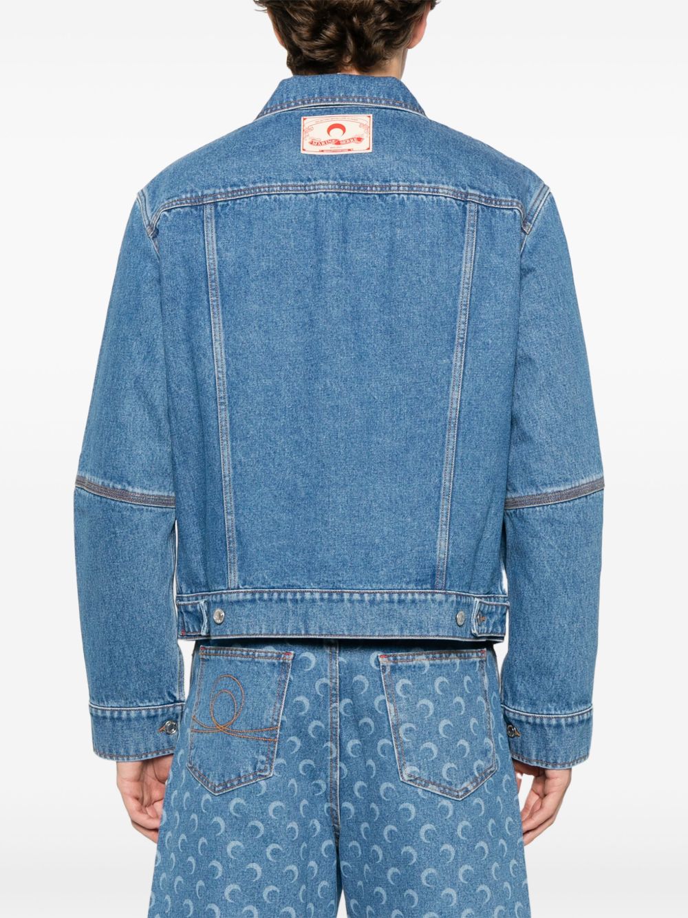 MARINE SERRE Coats Clear Blue Outer: Cotton Lining