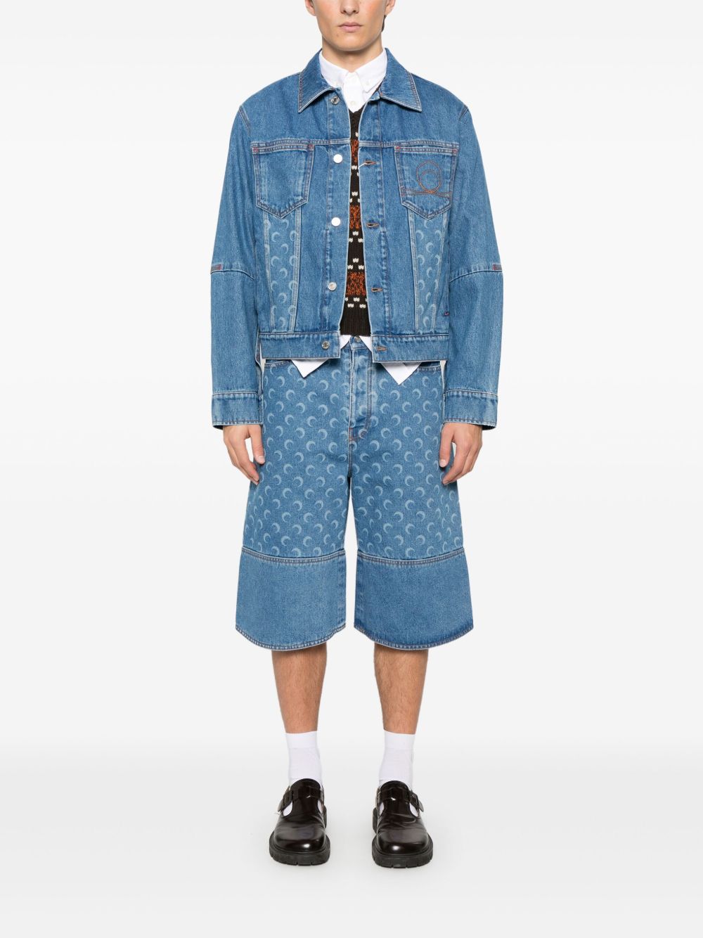 MARINE SERRE Coats Clear Blue Outer: Cotton Lining