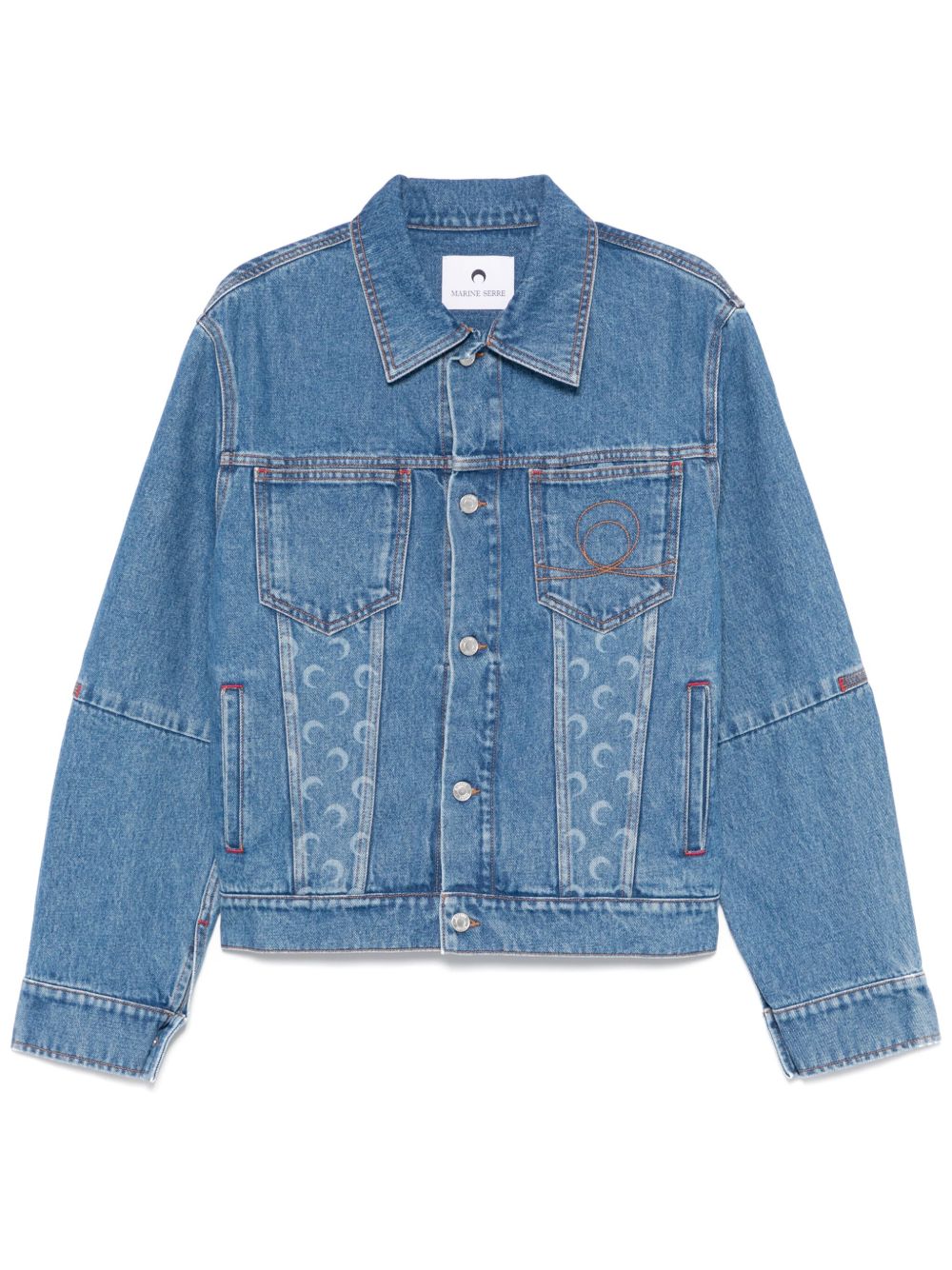 MARINE SERRE Coats Clear Blue Outer: Cotton Lining