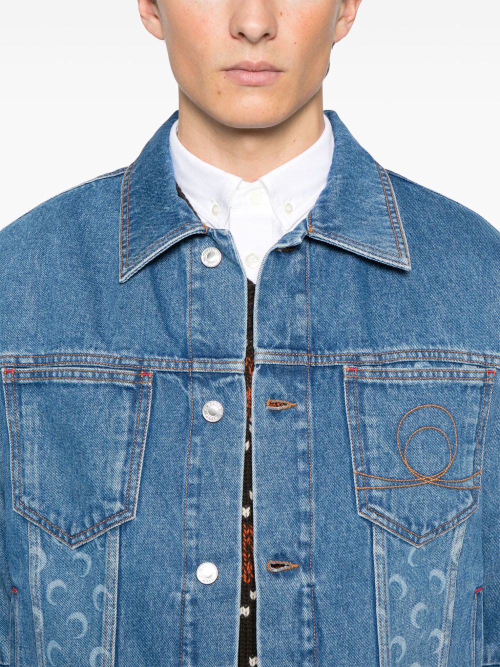 MARINE SERRE Coats Clear Blue Outer: Cotton Lining