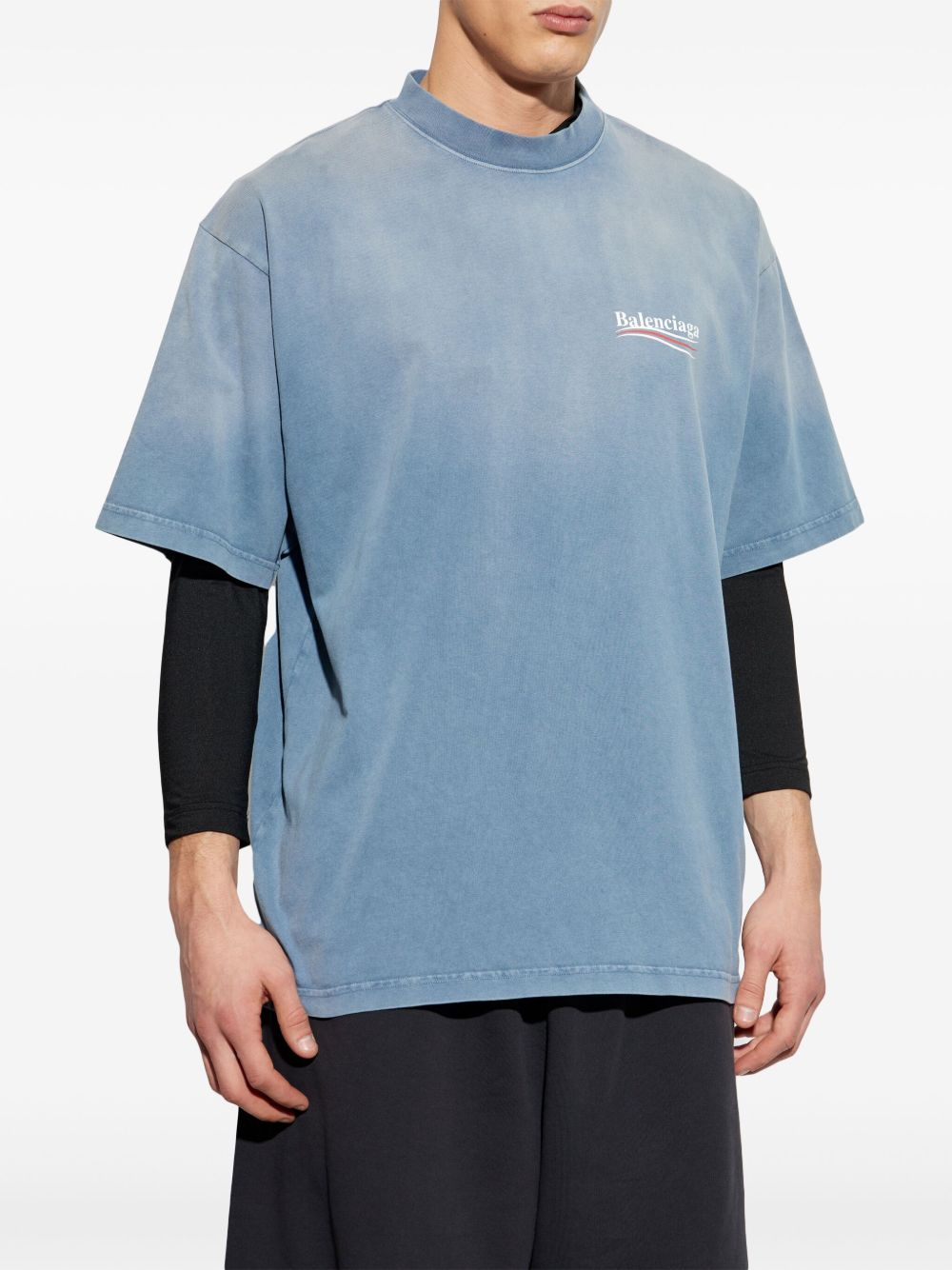Balenciaga T-Shirts And Polos Blue Cotton