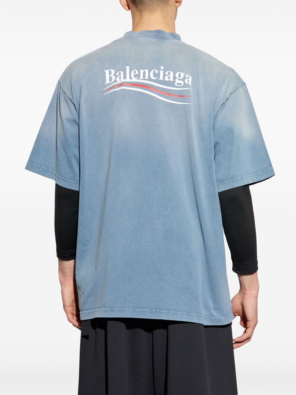 Balenciaga T-Shirts And Polos Blue Cotton