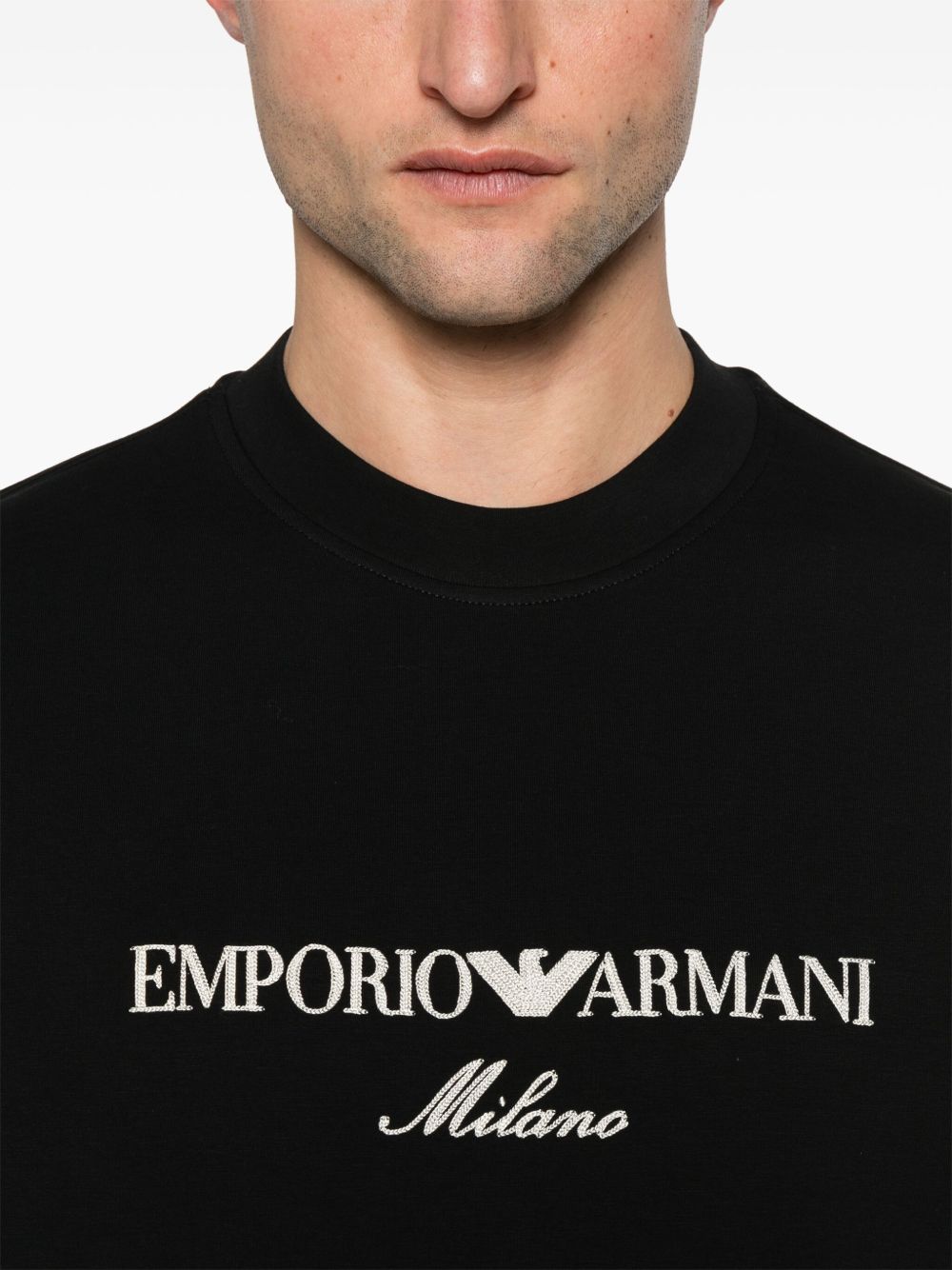Emporio Armani Sweaters Nero Cotton Polyester Elastane