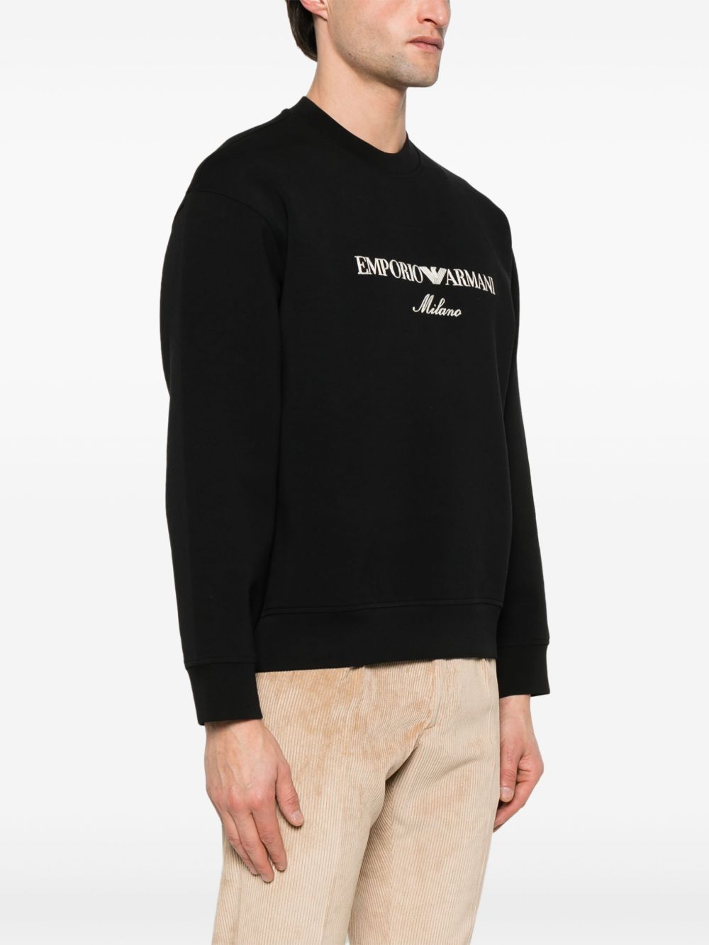 Emporio Armani Sweaters Nero Cotton Polyester Elastane