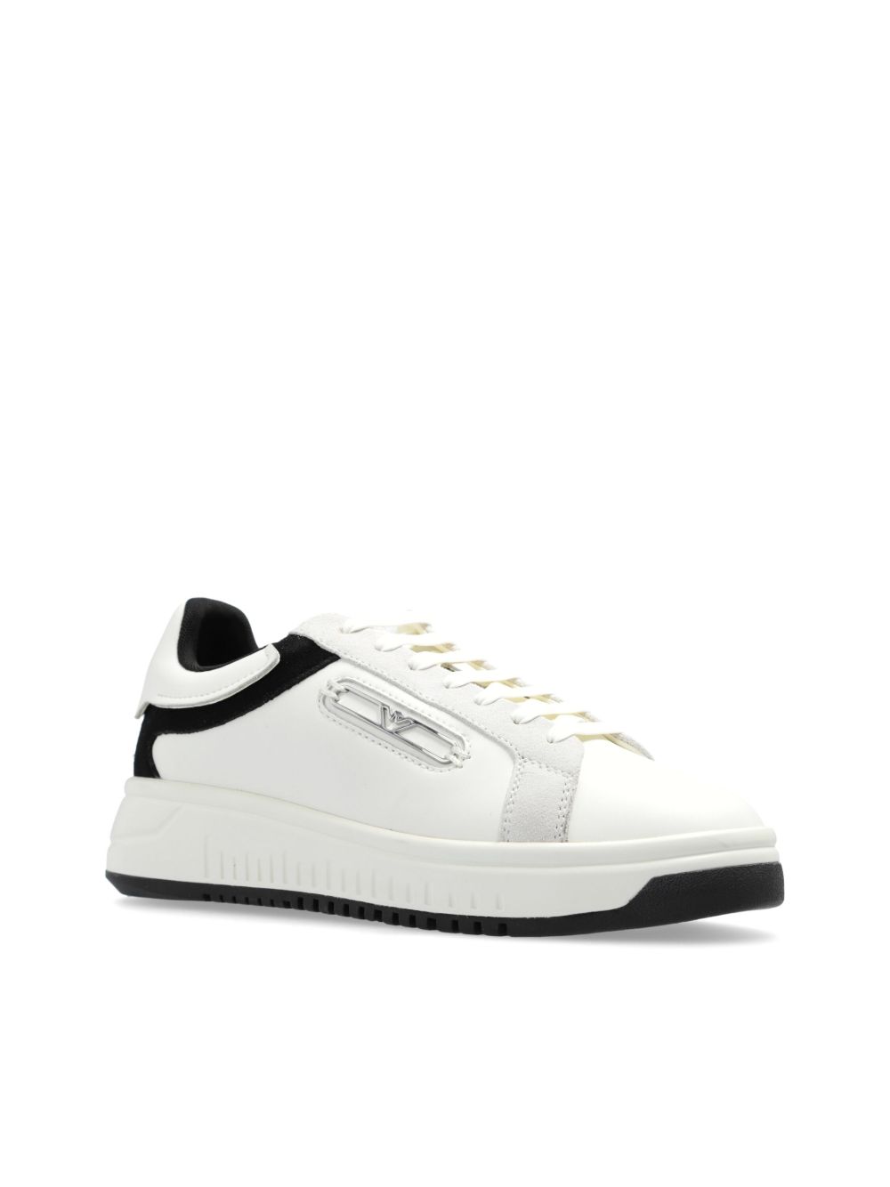 Emporio Armani Exclusive Sneakers Bianco Calf Leather