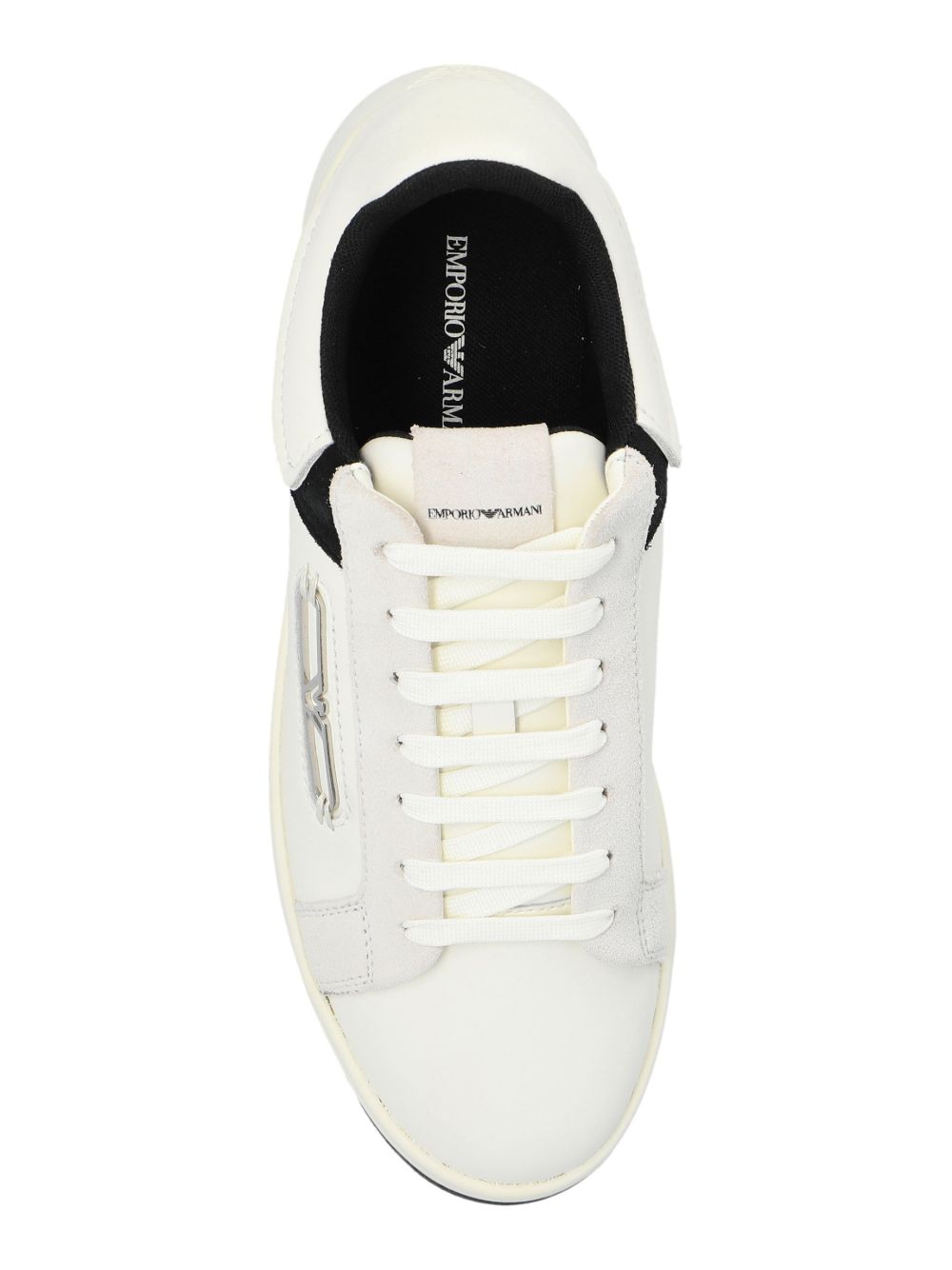Emporio Armani Exclusive Sneakers Bianco Calf Leather