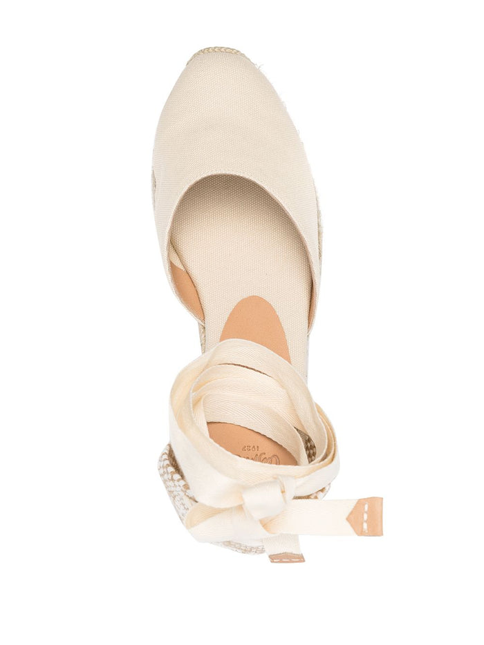 Castaner Flat Shoes Ivory Canvas
