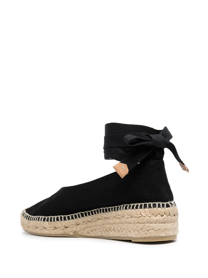 Castaner Flat Shoes Black Outer: Fabric