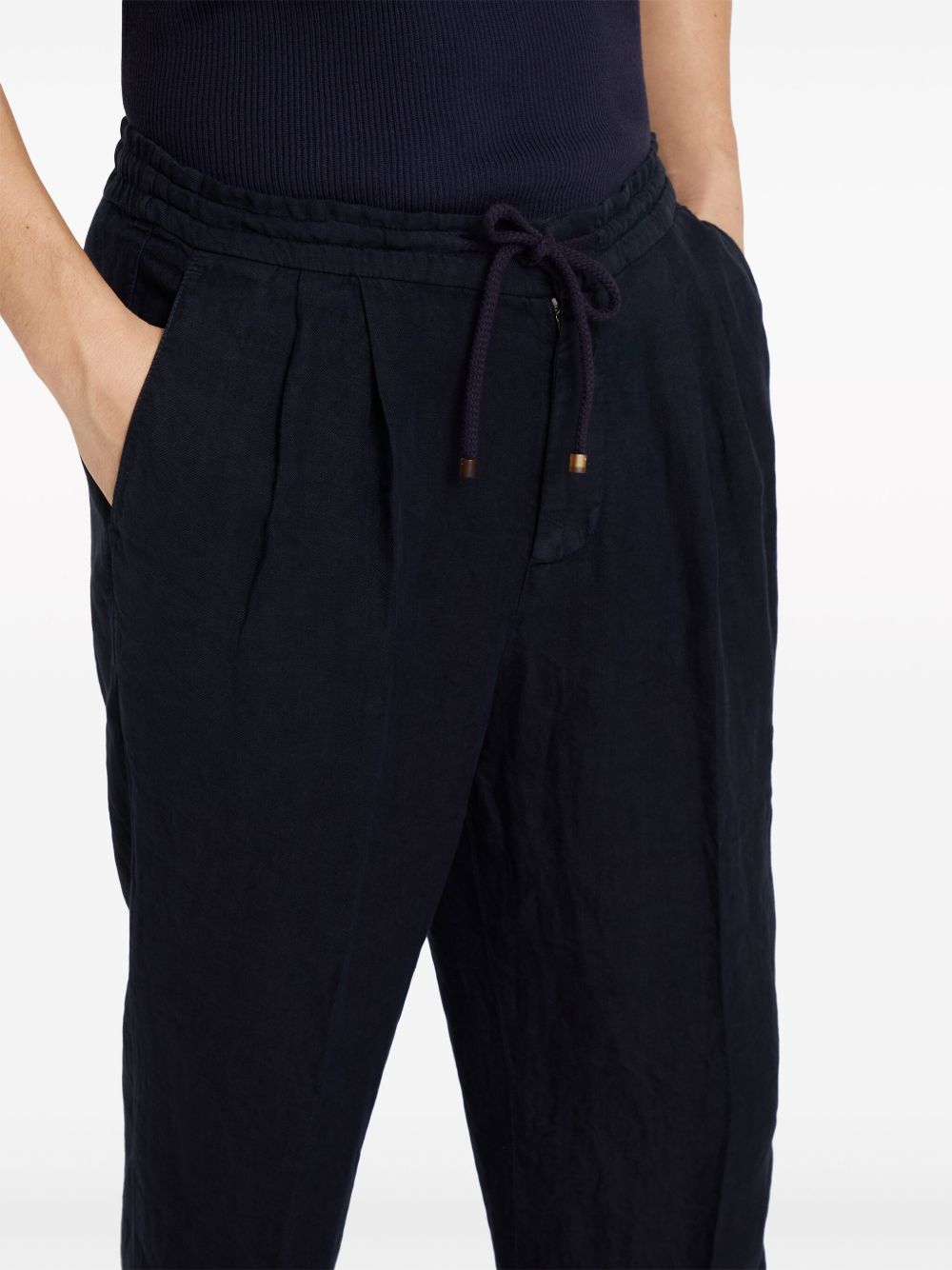 Brunello Cucinelli Trousers Blu Linen