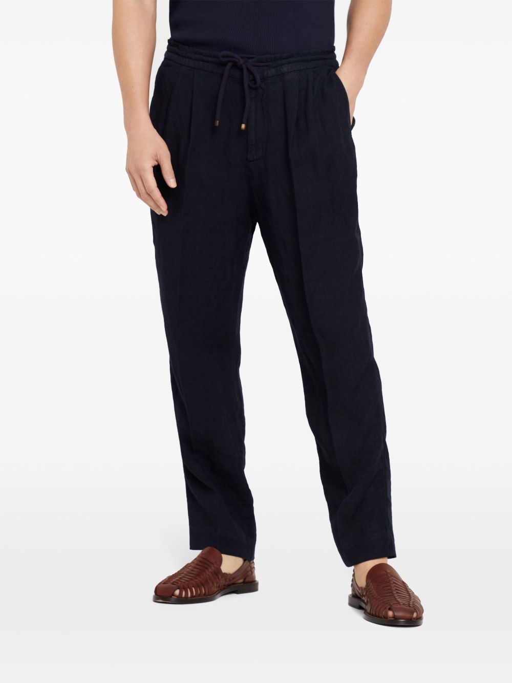 Brunello Cucinelli Trousers Blu Linen