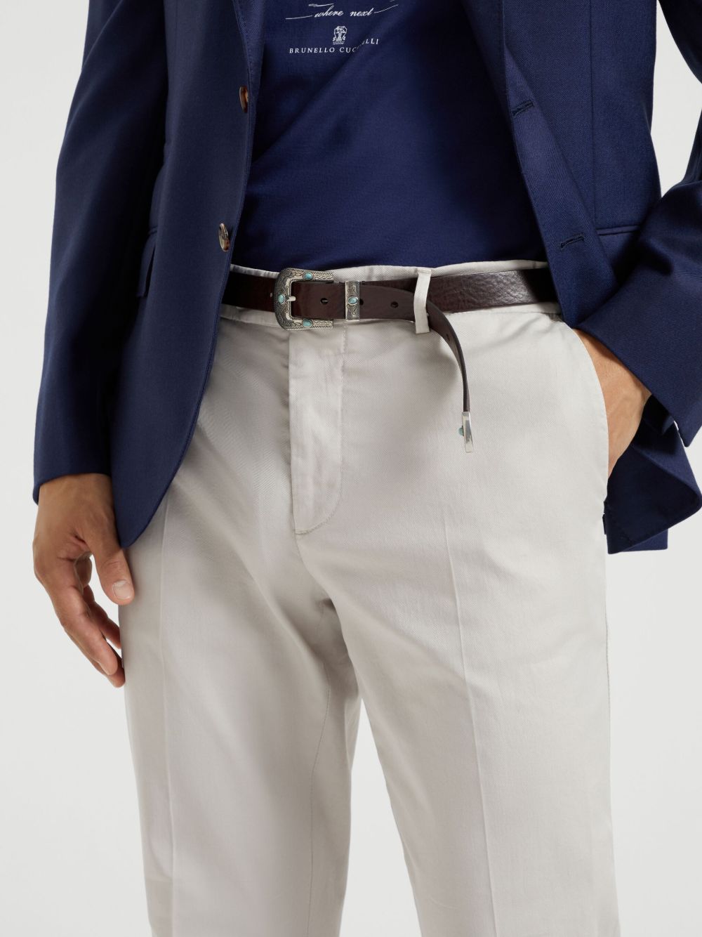 Brunello Cucinelli Trousers Beige Cotton Elastane