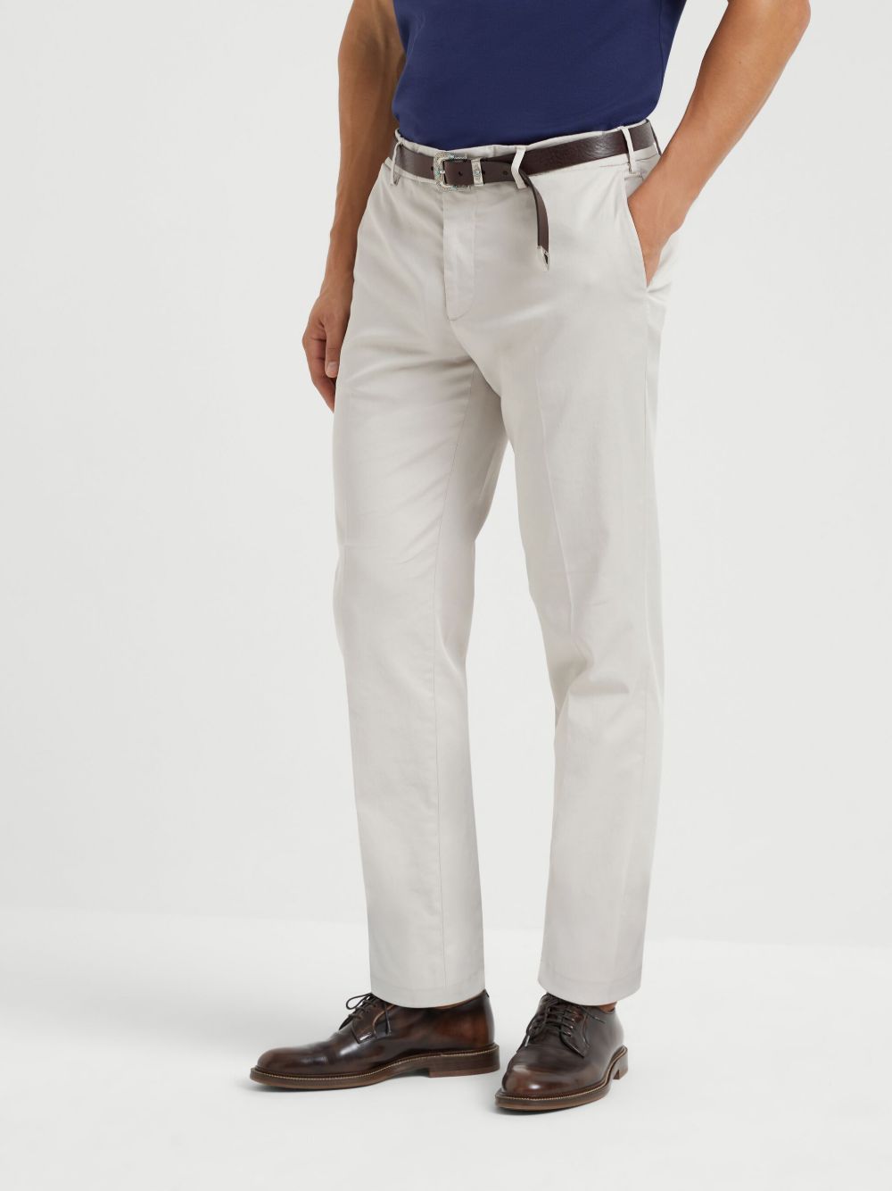 Brunello Cucinelli Trousers Beige Cotton Elastane