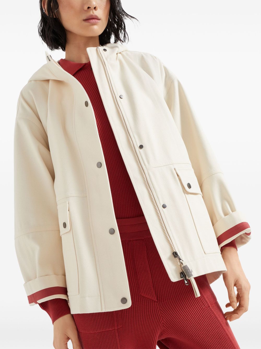 Brunello Cucinelli Coats Bianco Cotton