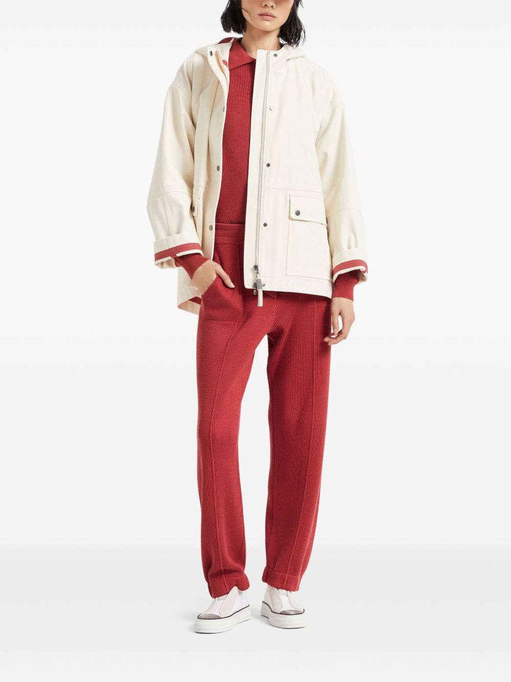 Brunello Cucinelli Coats Bianco Cotton