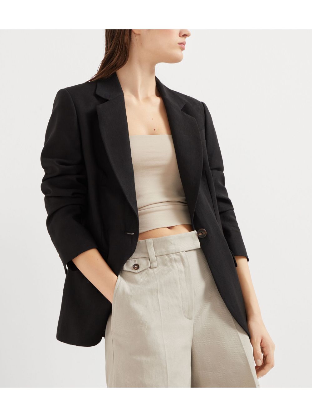 Brunello Cucinelli Jackets Nero Viscose Linen