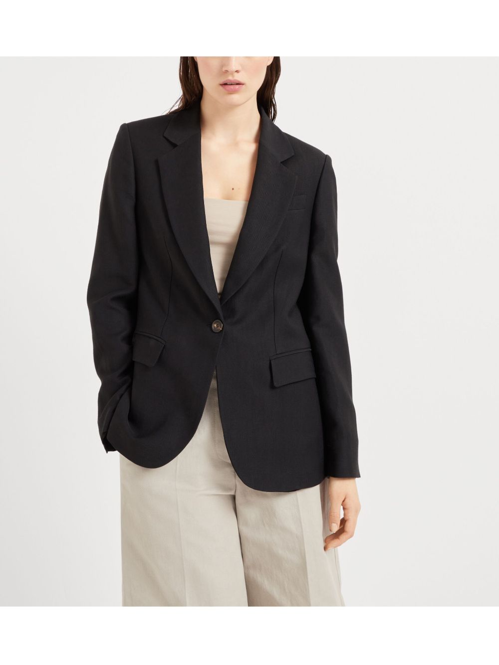Brunello Cucinelli Jackets Nero Viscose Linen