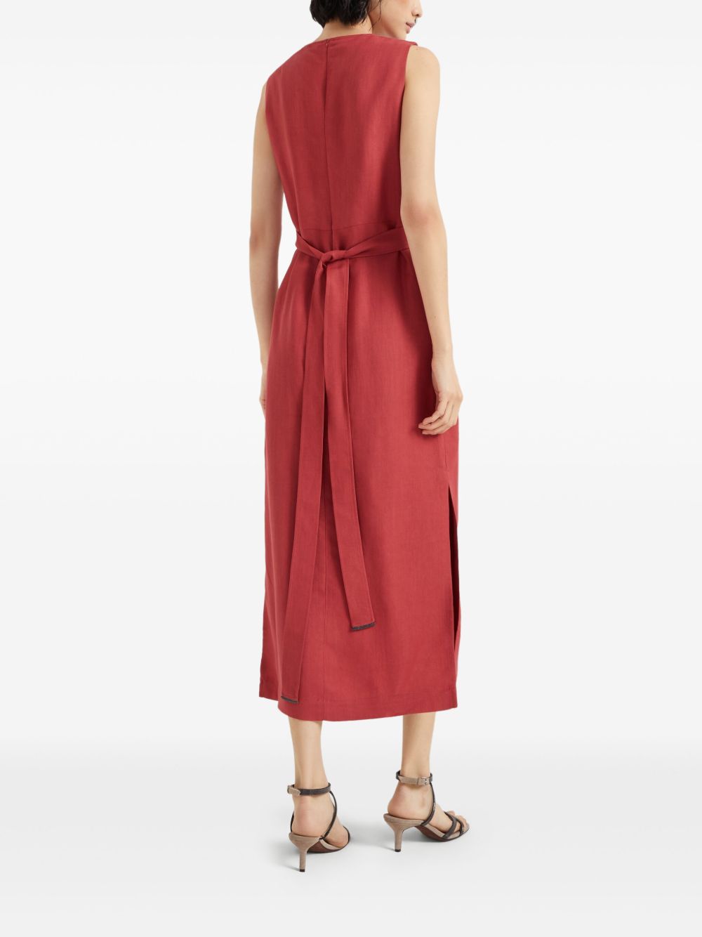 Brunello Cucinelli Dresses Rosso Linen