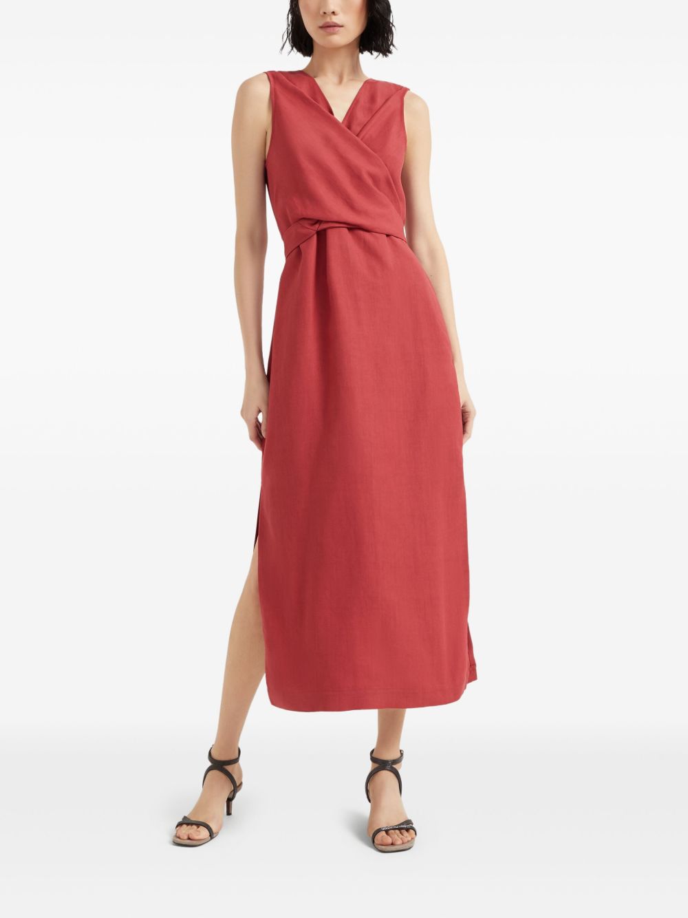 Brunello Cucinelli Dresses Rosso Linen