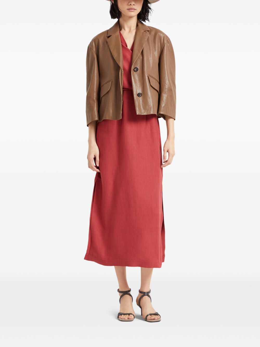 Brunello Cucinelli Dresses Rosso Linen