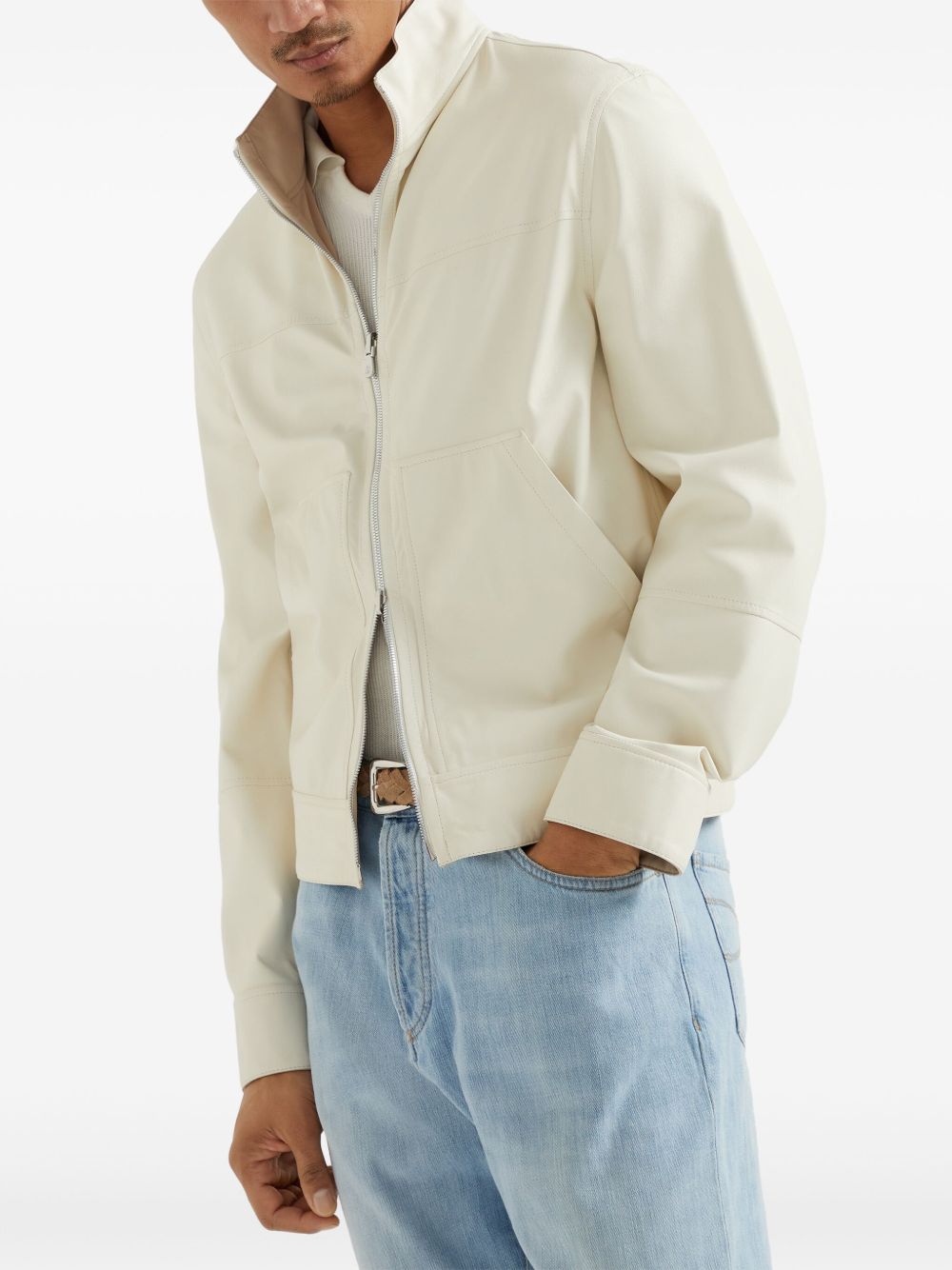 Brunello Cucinelli Jackets Panna Leather