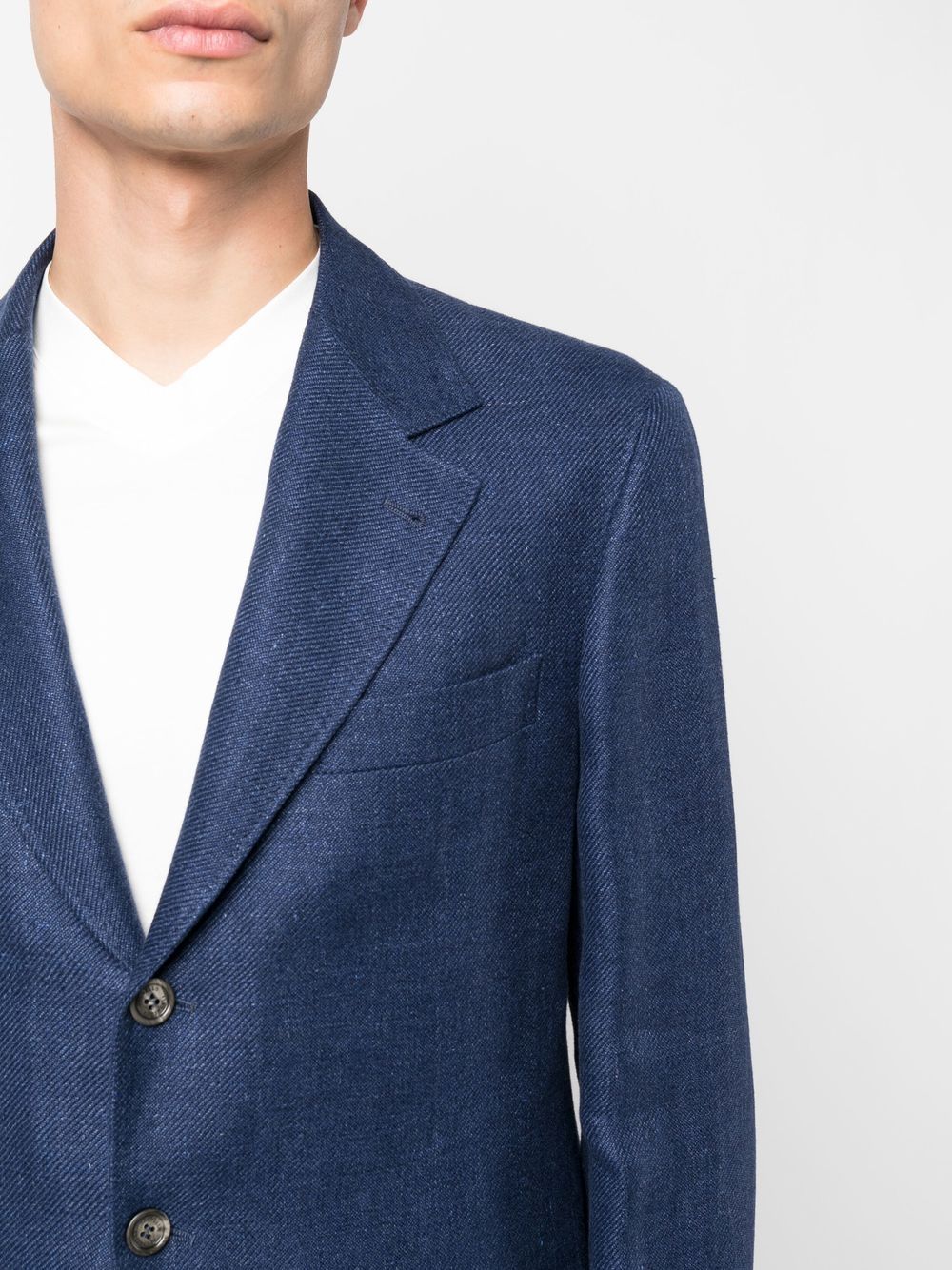 Brunello Cucinelli Suit Blu Linen Wool Silk