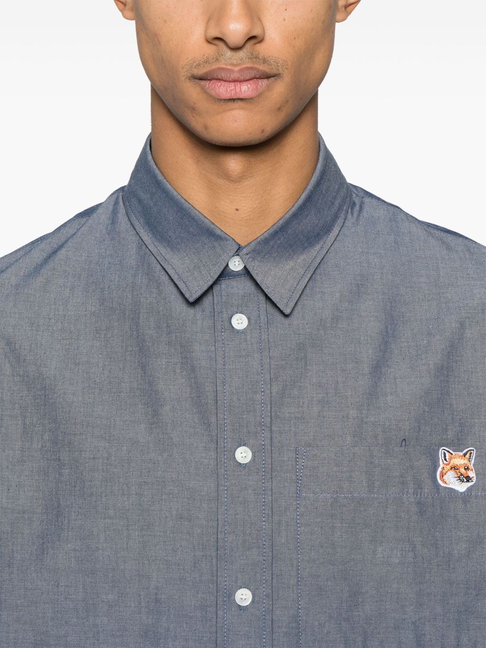 Maison Kitsune Shirts Blue Cotton