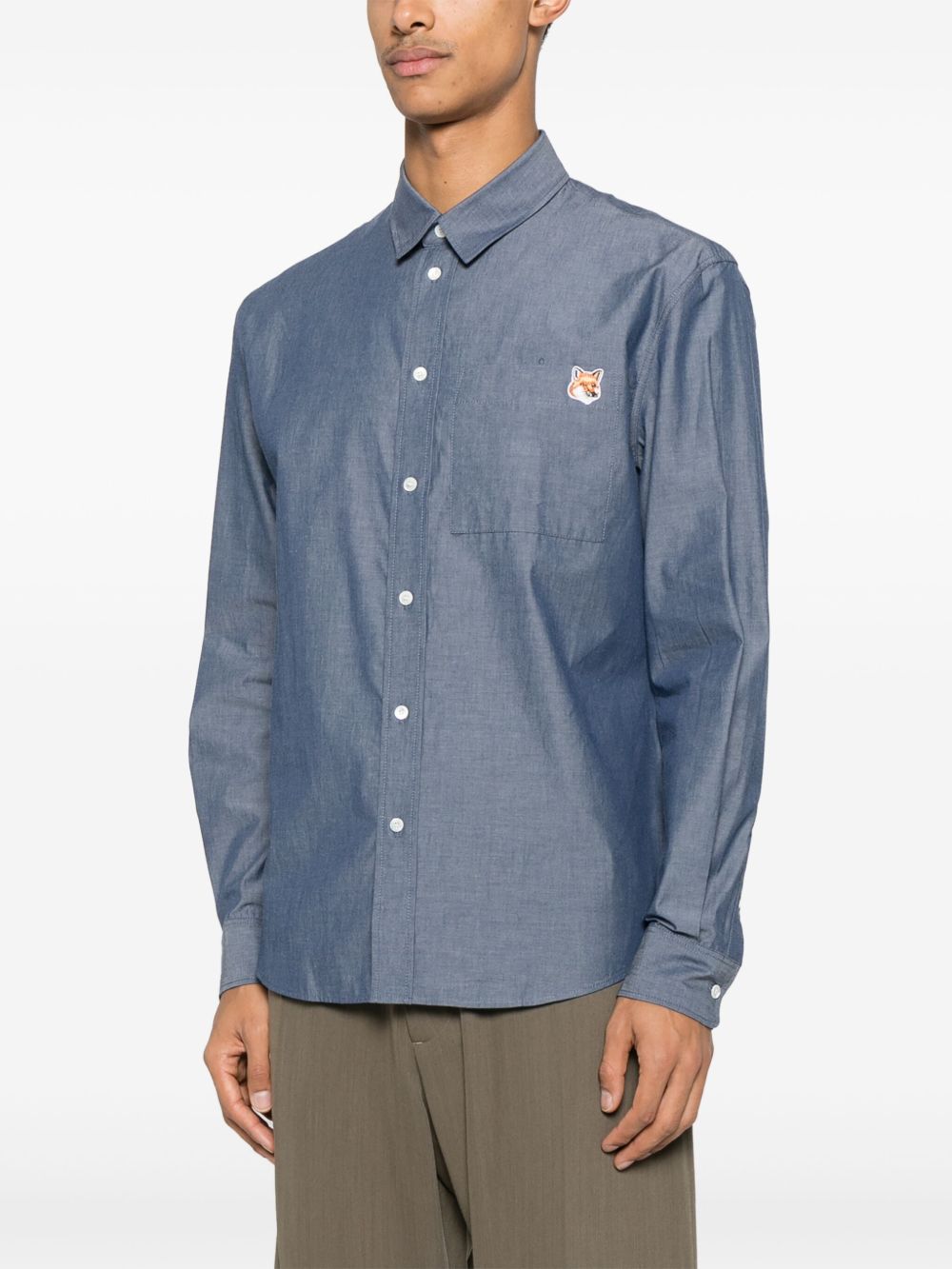 Maison Kitsune Shirts Blue Cotton