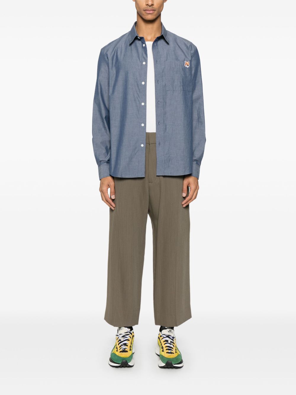 Maison Kitsune Shirts Blue Cotton