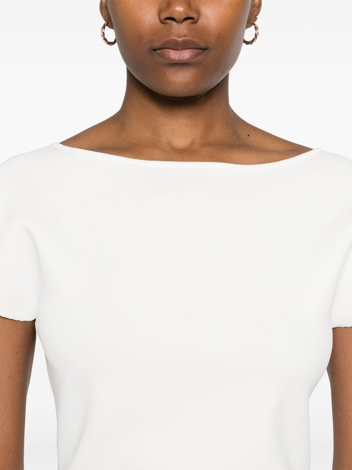 Parosh T-Shirts And Polos Cream Viscose Polyamide