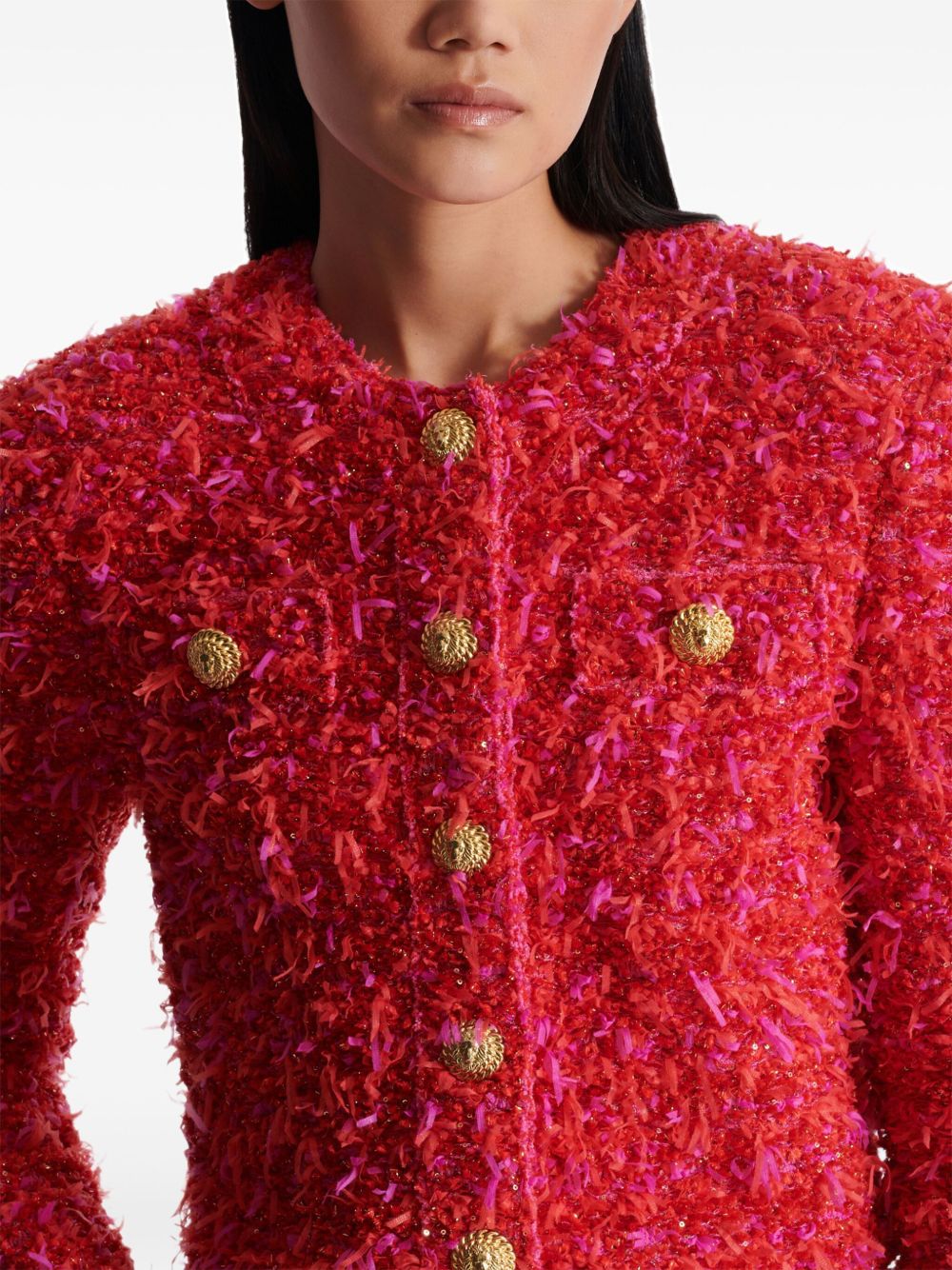 Balmain Jackets Red Polyamide