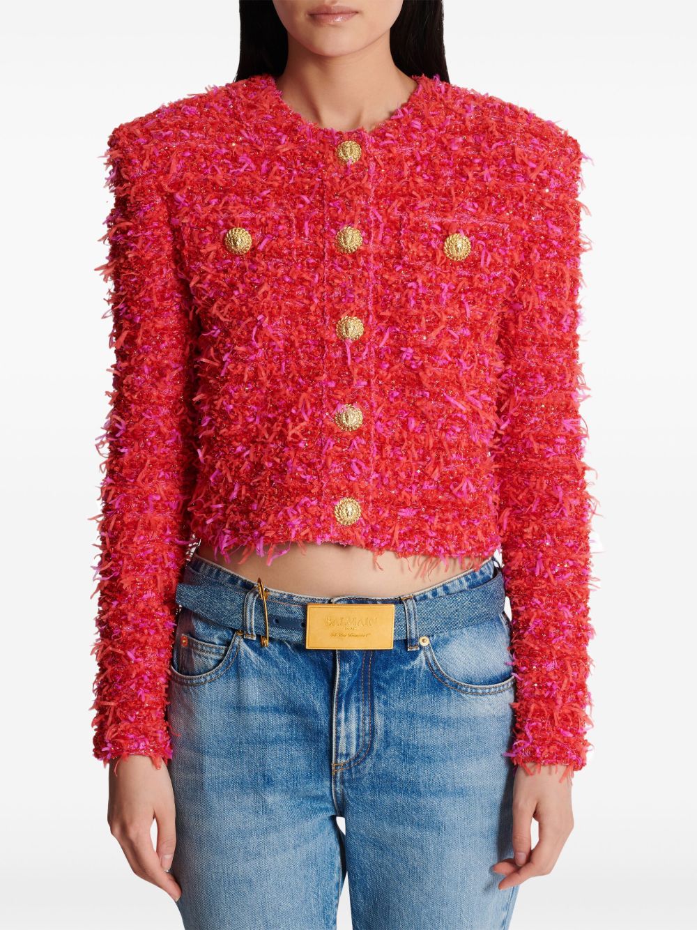 Balmain Jackets Red Polyamide