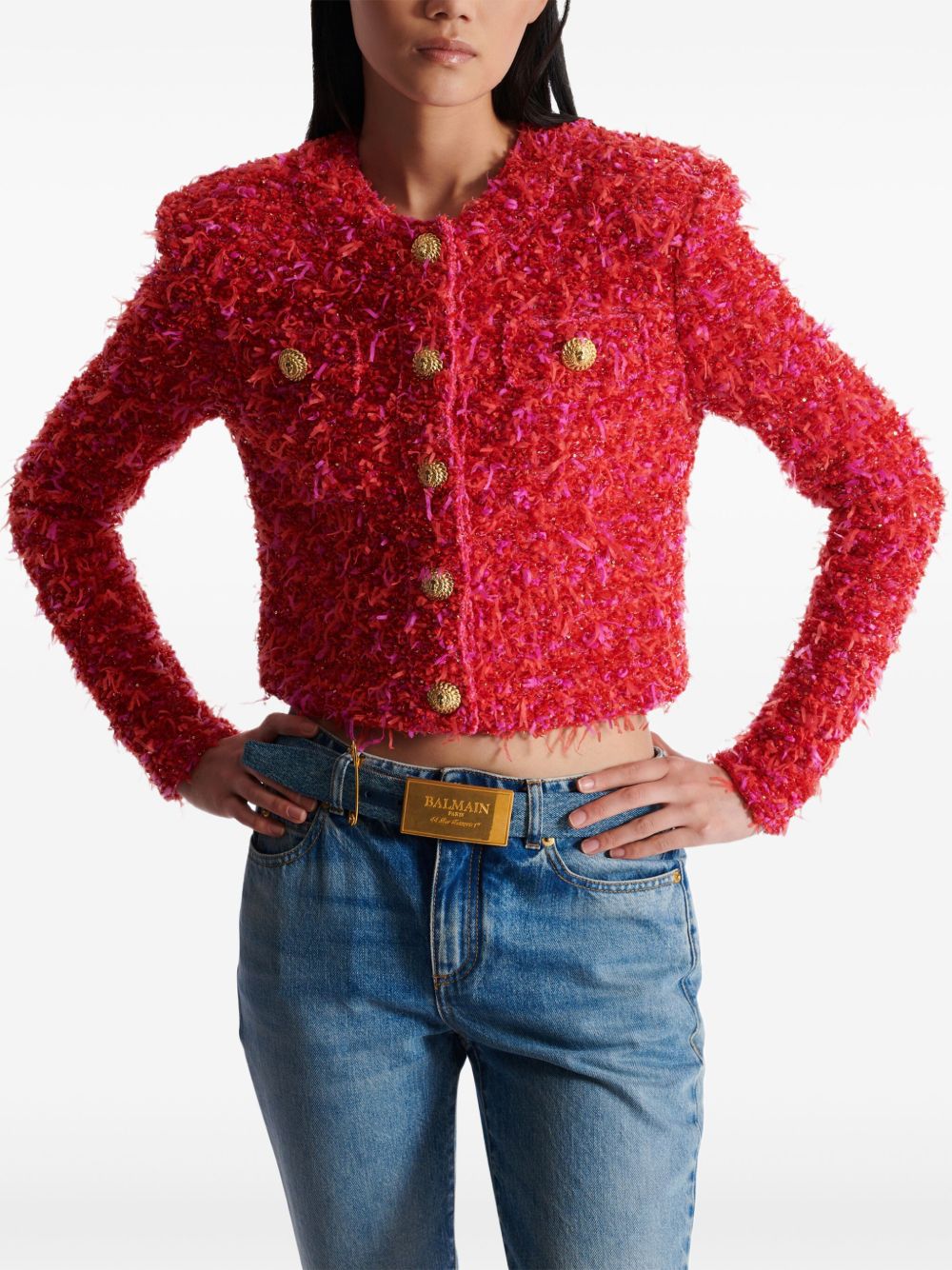Balmain Jackets Red Polyamide
