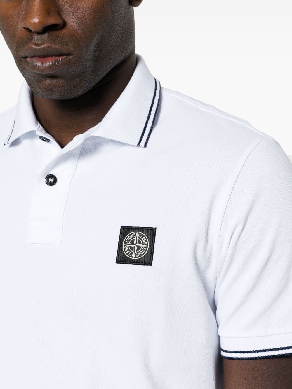 Stone Island T-Shirts And Polos White Cotton Elastane