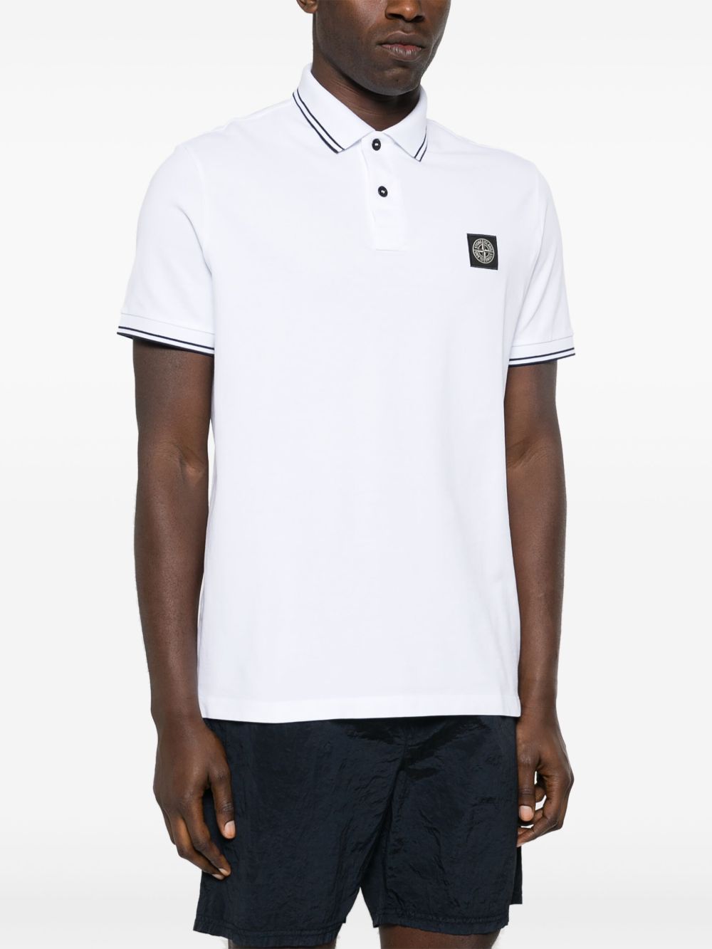 Stone Island T-Shirts And Polos White Cotton Elastane