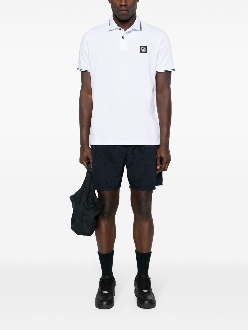 Stone Island T-Shirts And Polos White Cotton Elastane
