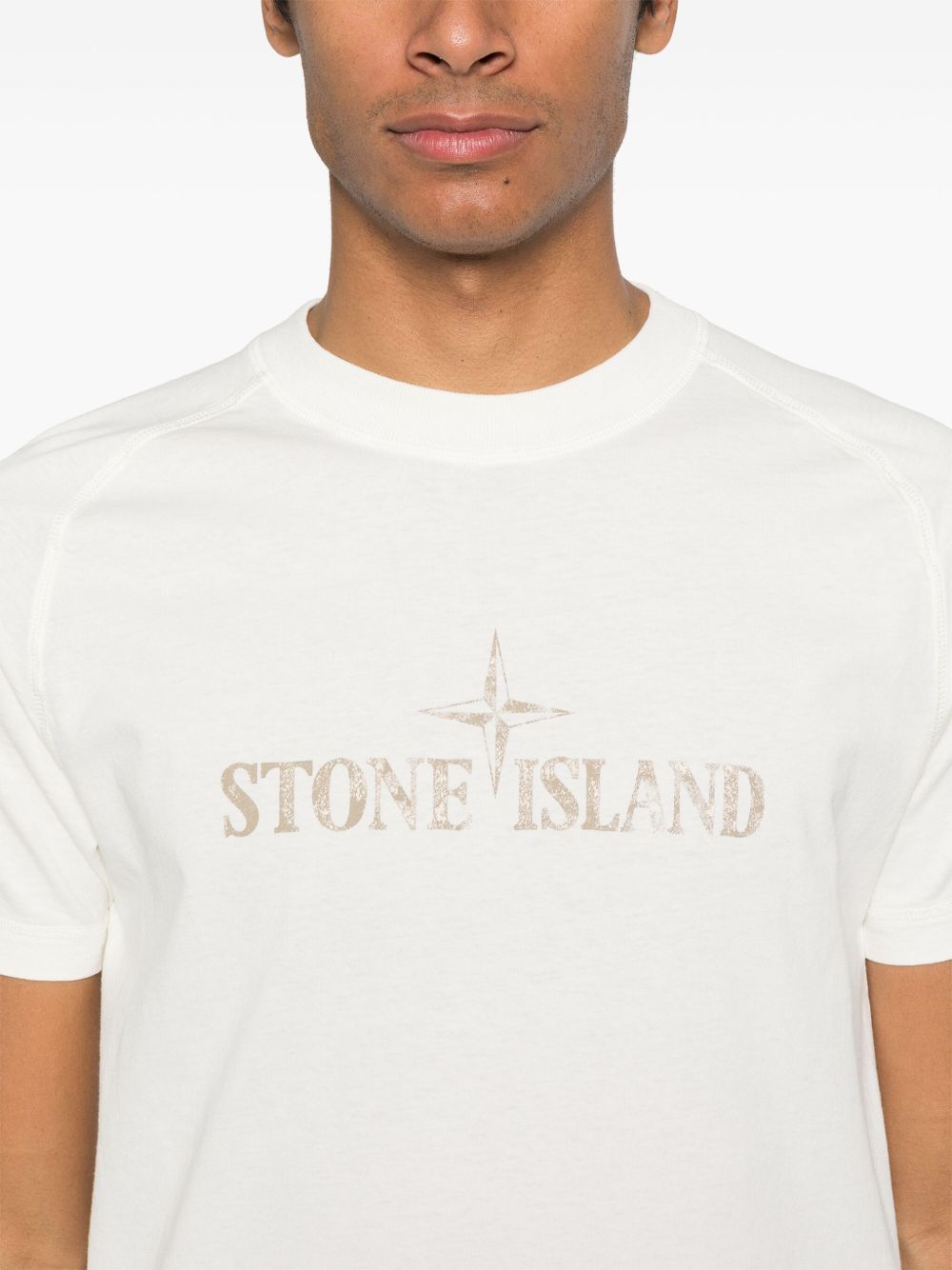 Stone Island T-Shirts And Polos Ivory Cotton