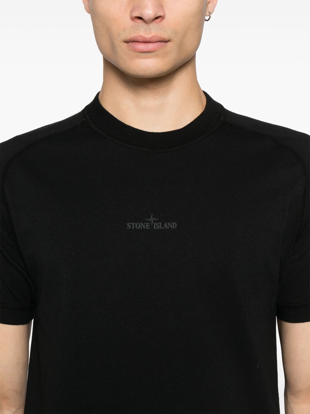 Stone Island T-Shirts And Polos Black Cotton