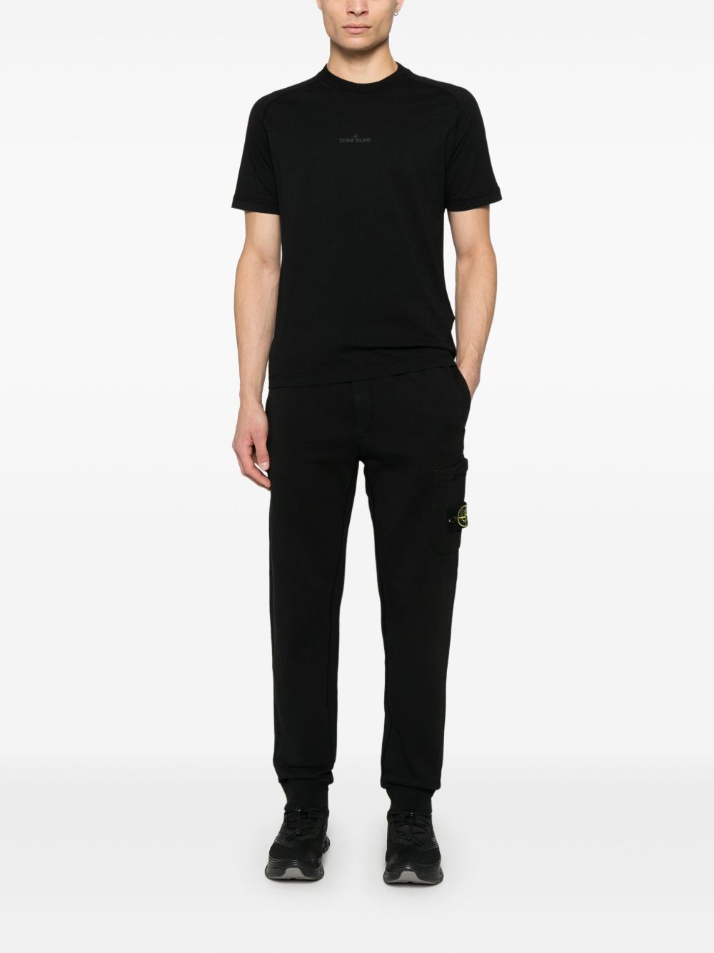 Stone Island T-Shirts And Polos Black Cotton