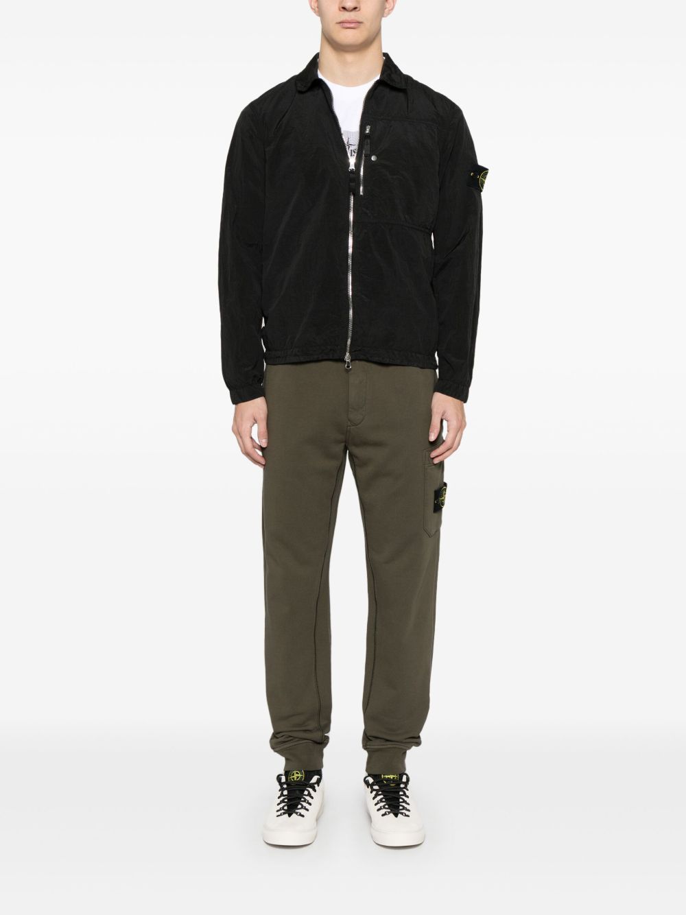 Stone Island Coats Black Polyamide