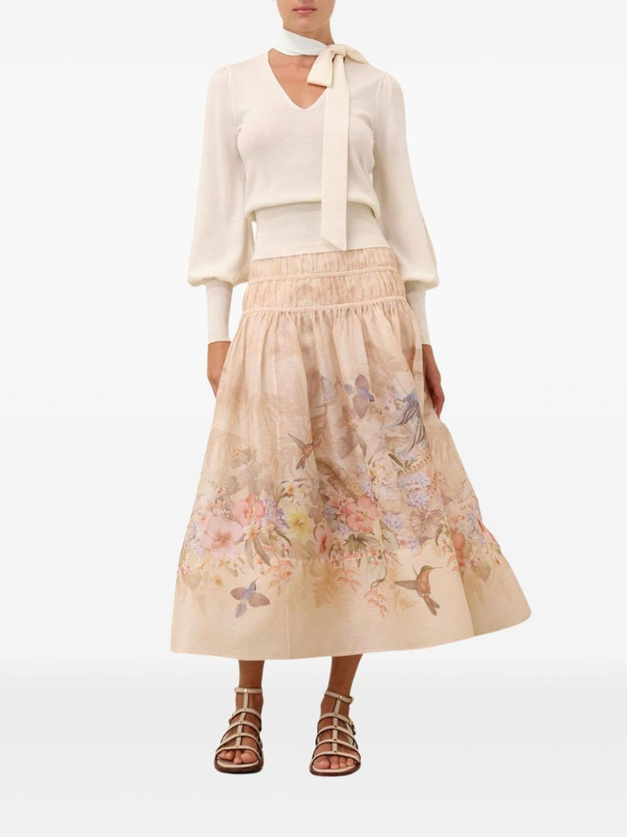 Zimmermann Skirts Ivory Linen Silk