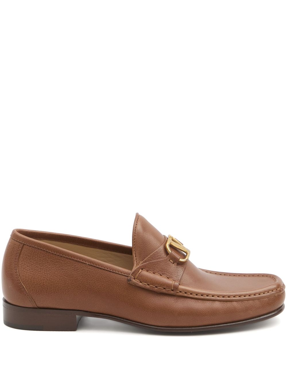 Valentino Garavani Flat Shoes Leather Brown Calf