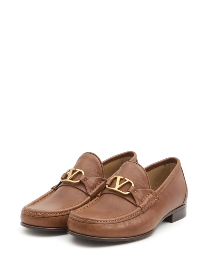 Valentino Garavani Flat Shoes Leather Brown Calf