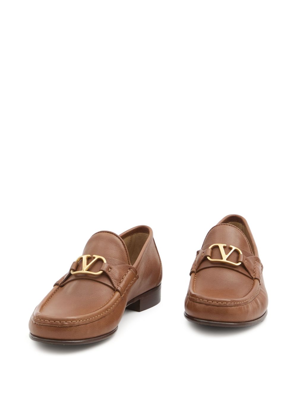 Valentino Garavani Flat Shoes Leather Brown Calf